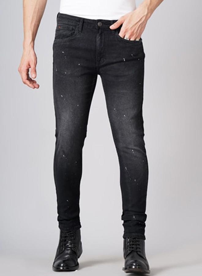 Take Two Men Black Slim Fit Faded Jeans By HardSoda - Image 1