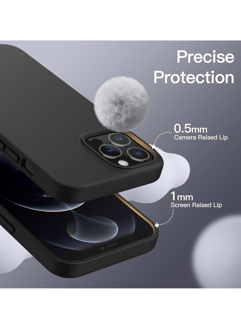 ACLIX Silicone Case Compatible with iPhone 12 Pro Max, Slim Liquid Silicone, Layers of Soft Gel Rubber Shockproof, Protective Phone Case Cover with TPU Lining (Black) - Image 3