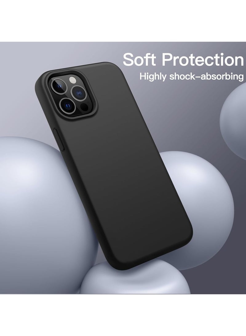ACLIX Silicone Case Compatible with iPhone 12 Pro Max, Slim Liquid Silicone, Layers of Soft Gel Rubber Shockproof, Protective Phone Case Cover with TPU Lining (Black) - Image 4