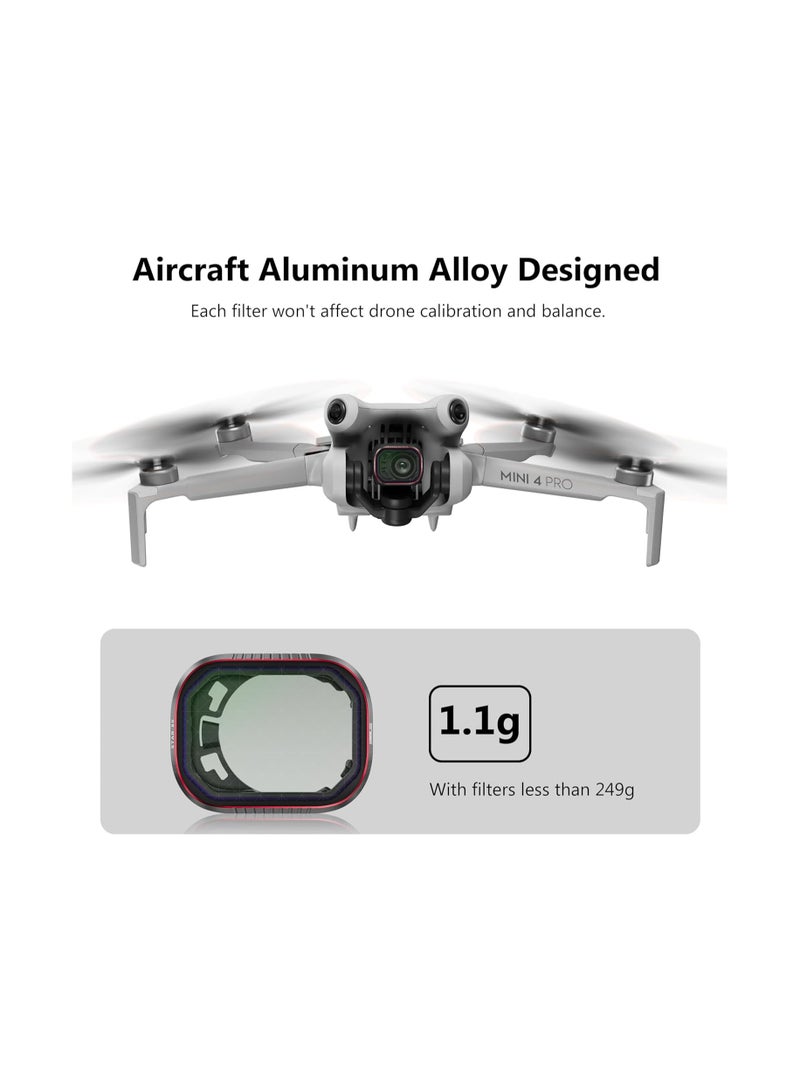Star Filter for Mini 4 Pro, Multi Coated Star Filter Fit for DJI Mini 4 Pro Accessories, Mini 4 Pro Filters Set Accessories, Protection Drone Camera Lens(Aluminum Version) - Image 4