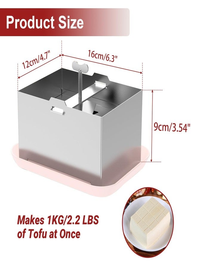 Jerliflyer Tofu Press Stainless Steel, Sus304 Paneer Press with Presser Towel and Drip Tray, Tofu Maker for Homemade Firm Tofu, Paneer & Cheese-Fast Water Removal Enhanced Texture & Flavor - Image 2