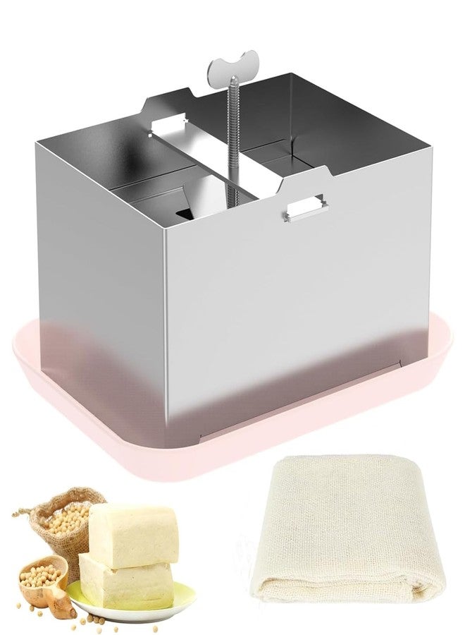 Jerliflyer Tofu Press Stainless Steel, Sus304 Paneer Press with Presser Towel and Drip Tray, Tofu Maker for Homemade Firm Tofu, Paneer & Cheese-Fast Water Removal Enhanced Texture & Flavor - Image 1