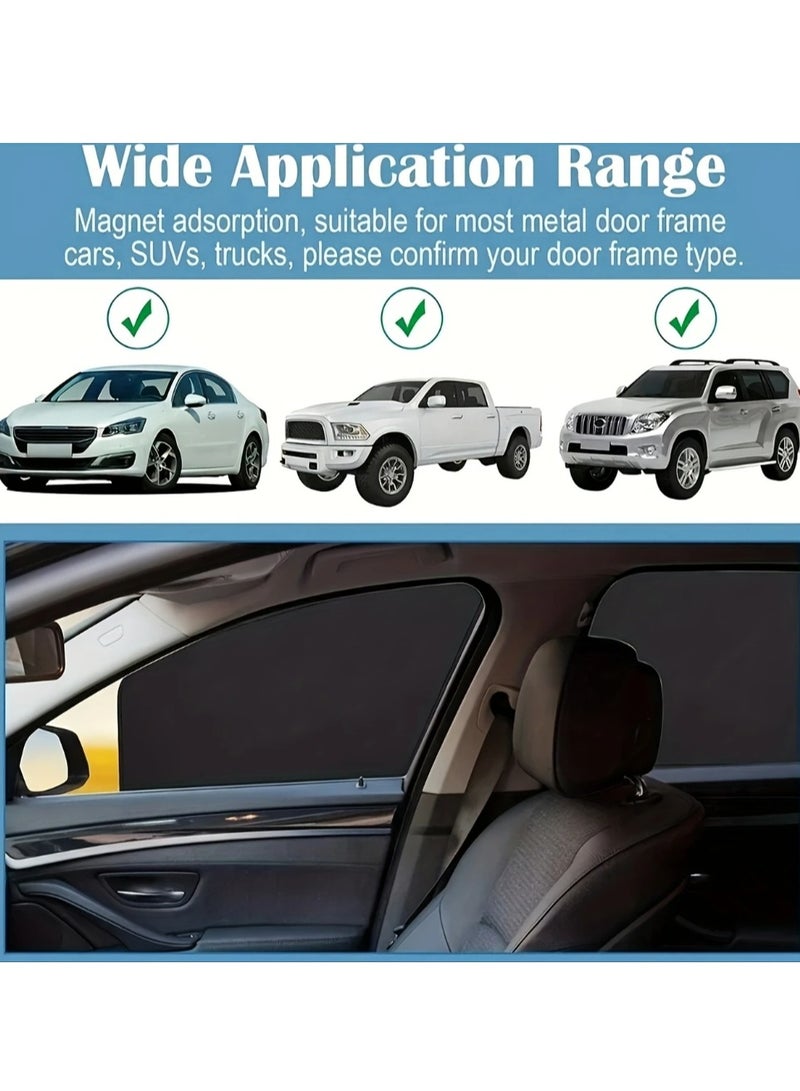 4pcs/set Magnetic Car Window Sunshade Cover for Summer UV Protection, Car Side and Front Rear Window Mesh Curtain Protector Cover, Auto Accessories - Image 4