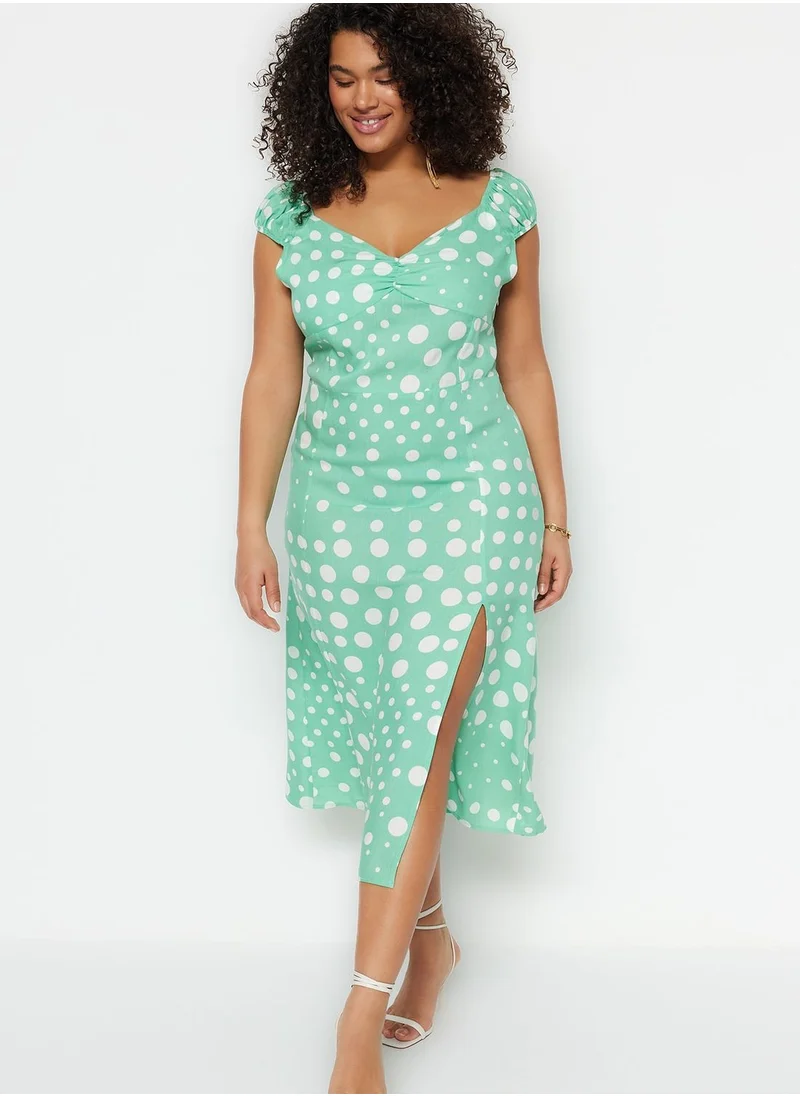 Trendyol Curve Side Slit Printed Dress