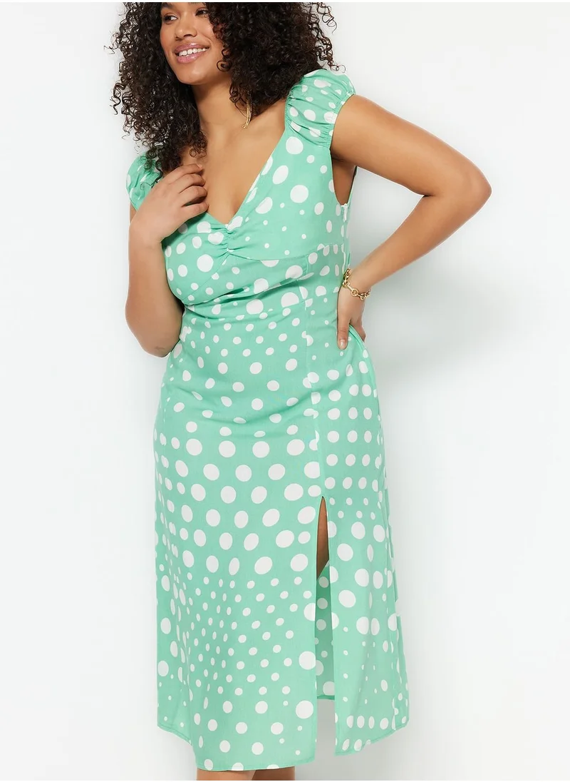 Trendyol Curve Side Slit Printed Dress