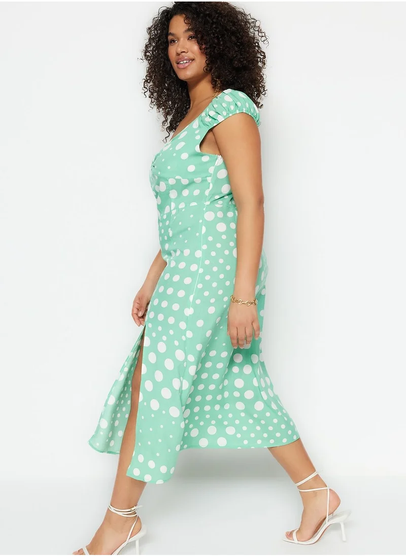 Trendyol Curve Side Slit Printed Dress