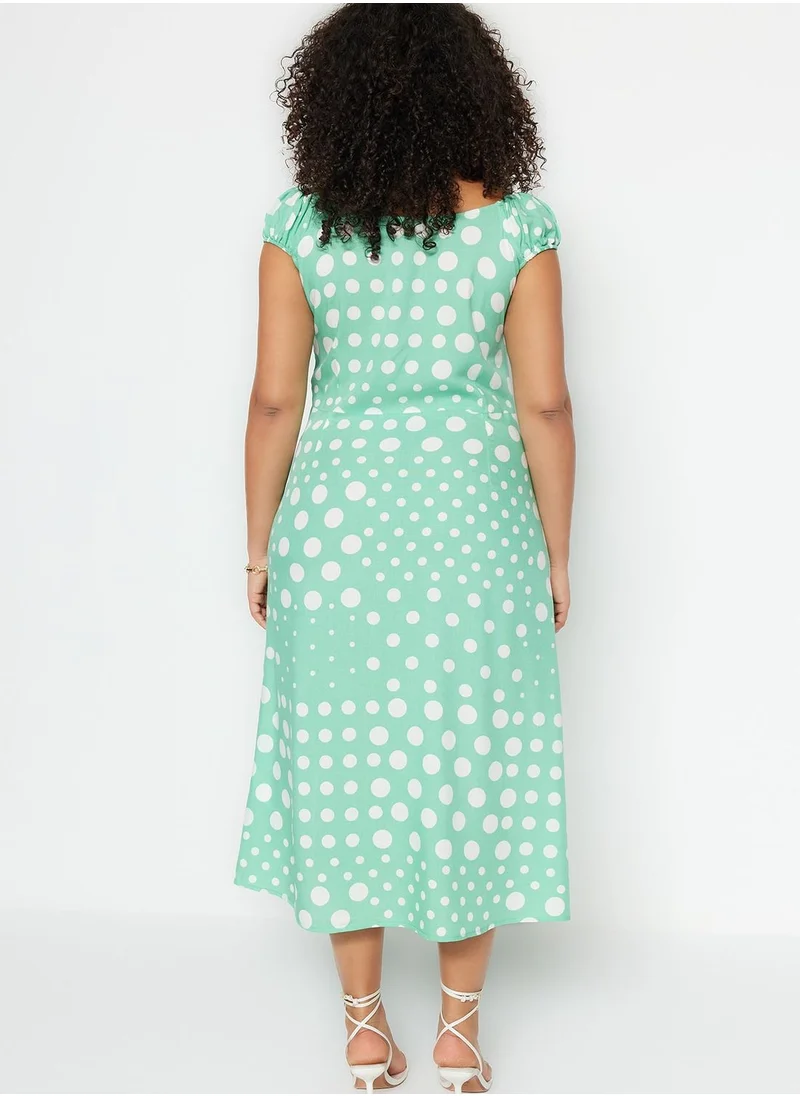 Trendyol Curve Side Slit Printed Dress