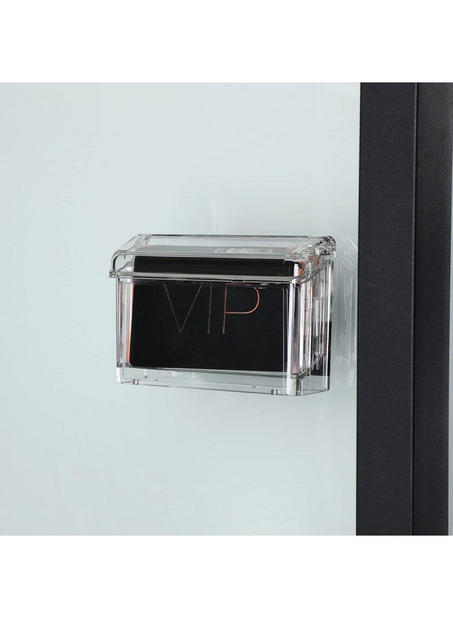 Vicenpal Outdoor Business Card Holder Wall Mount Acrylic Business Card Box Included Clear Business Card Holder Peel and Stick for Office Store Trucks Wall Outdoor 4.25 x 1.46 x 2.87 inch (4 Pieces) - Image 2