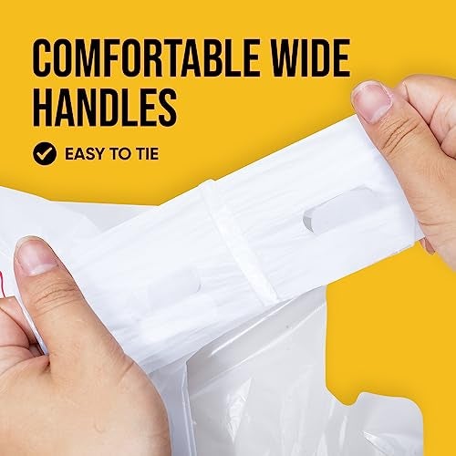 SheerDelight Plastic Bags, 300 Count Thank You Bags, Plastic Bags With Handles For Shopping, Grocery, Plastic Bag For Small Business (11"x 6"x 21"), Recyclable T Shirt Bags, White Plastic Bag - Image 4