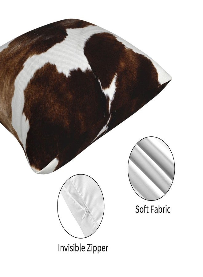 Worltoldb Cowhide Throw Pillow Covers Set of 4 Decorative Soft Linen Fabric Square Cushion Case for Room Bedroom Sofa Car 18x18 - Image 5