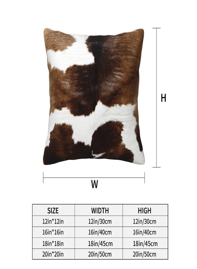 Worltoldb Cowhide Throw Pillow Covers Set of 4 Decorative Soft Linen Fabric Square Cushion Case for Room Bedroom Sofa Car 18x18 - Image 4