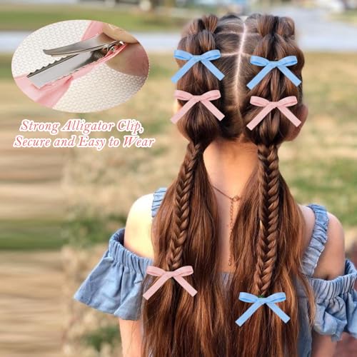 TecoKart® 20 Pcs Hair Clips for Girls | Soft Fabric Bow Hair Clips for Women & Kids | Cute Hair Bow for Photo Shoots & Party Styling - Image 5