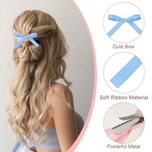 TecoKart® 20 Pcs Hair Clips for Girls | Soft Fabric Bow Hair Clips for Women & Kids | Cute Hair Bow for Photo Shoots & Party Styling - Image 3