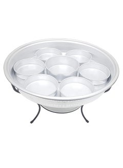 ARTC ARTC Silver Aluminum Breakfast Buffet Chaffing Dish And Serving Tray With Stand And Acrylic Lid  - Image 3
