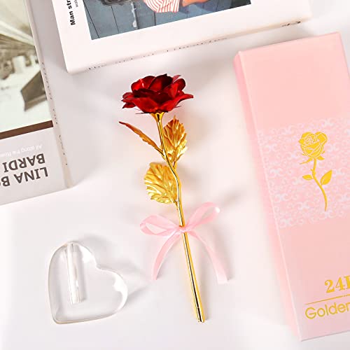 Beferr Mothers Day Mom Gifts for Women Grandma, Artificial Forever Birthday Flowers Galaxy Glass Eternal Roses with Heart Shaped Crystal Vase, Mother's Day Anniversary Wedding Rose Gifts for Wife Sister - Image 4