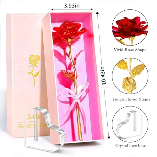 Beferr Mothers Day Mom Gifts for Women Grandma, Artificial Forever Birthday Flowers Galaxy Glass Eternal Roses with Heart Shaped Crystal Vase, Mother's Day Anniversary Wedding Rose Gifts for Wife Sister - Image 2