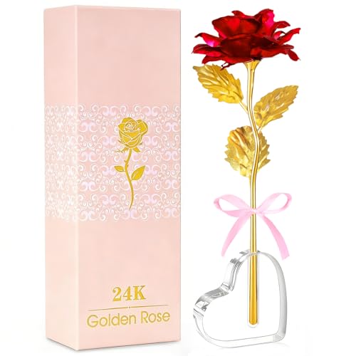 Beferr Mothers Day Mom Gifts for Women Grandma, Artificial Forever Birthday Flowers Galaxy Glass Eternal Roses with Heart Shaped Crystal Vase, Mother's Day Anniversary Wedding Rose Gifts for Wife Sister - Image 1