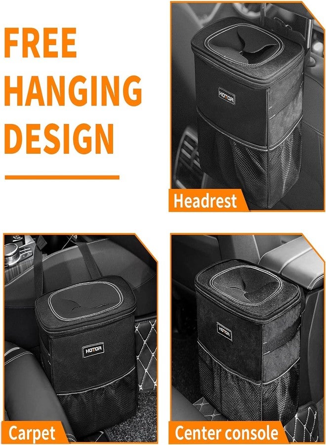 HOTOR 3 Gallons Car Trash Can, Ultra Large Capacity Car Organizer and Storage with Adjustable Straps & Magnetic Snaps, Waterproof Car Accessory for Interior Car Stuff Storage (Black) - Image 5