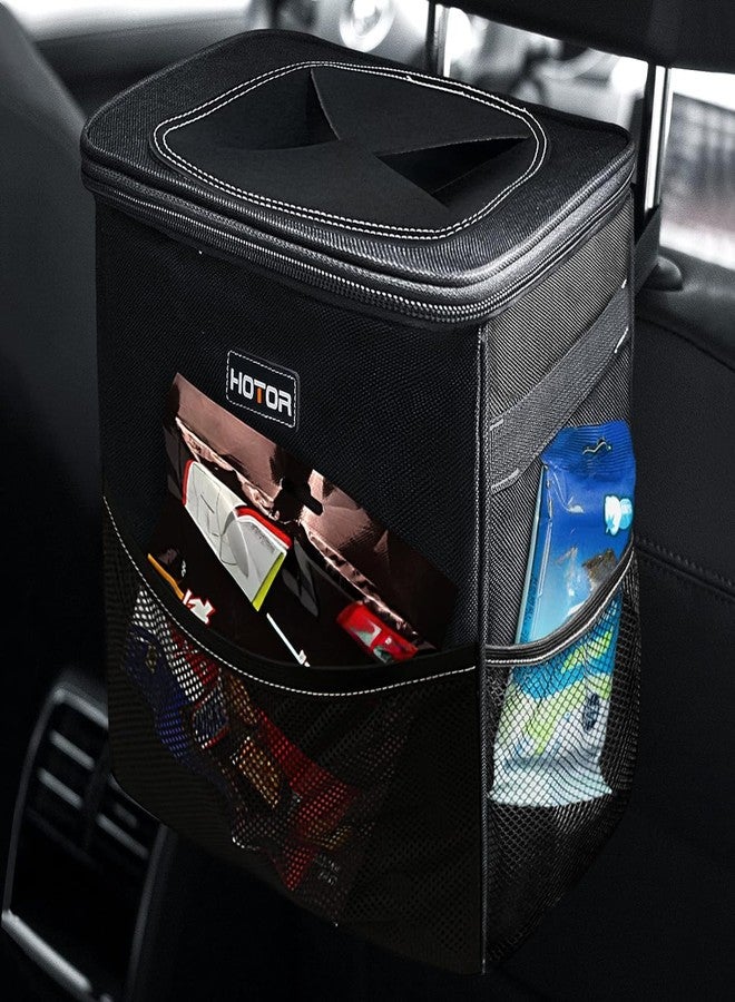 HOTOR 3 Gallons Car Trash Can, Ultra Large Capacity Car Organizer and Storage with Adjustable Straps & Magnetic Snaps, Waterproof Car Accessory for Interior Car Stuff Storage (Black) - Image 1