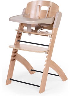 CHILDHOME Childhome, Evolutive Baby High Chair : From 0 Month To 85Kg, Tablet Included, Beechwood, Cradle, Safety Harness 5 Points, Invisible Screws, Evosit Natural Beige  - Image 1