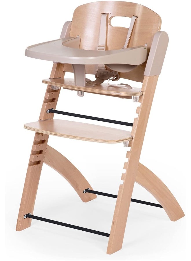 CHILDHOME Childhome, Evolutive Baby High Chair : From 0 Month To 85Kg, Tablet Included, Beechwood, Cradle, Safety Harness 5 Points, Invisible Screws, Evosit Natural Beige  - Image 1