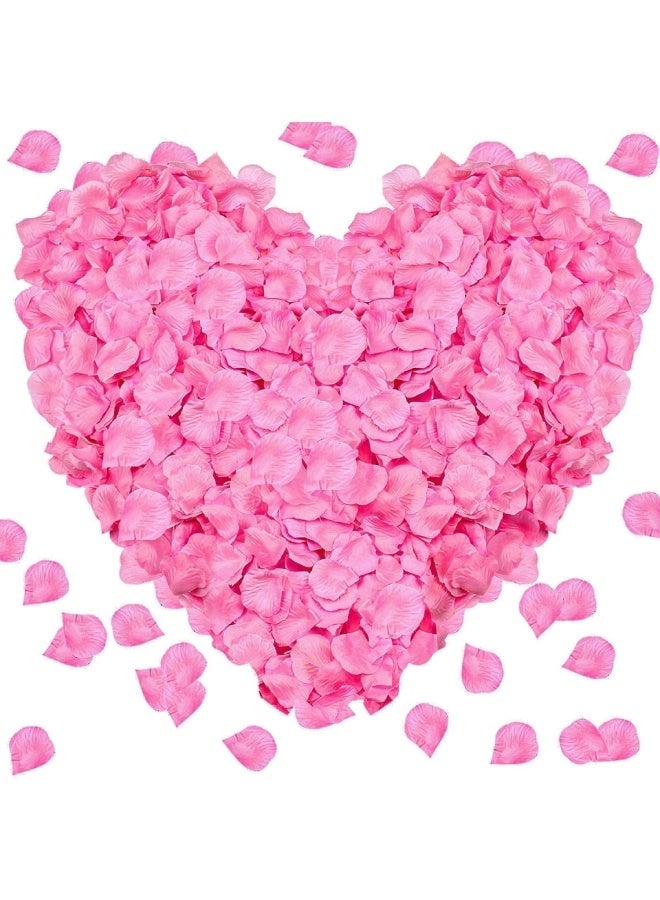 2000 PCS ARTIFICIAL ROSE PETALS, 5X5 CM FAKE FLOWER PETALS, ROMANTIC DECORATIONS SPECIAL NIGHT SET FOR VALENTINE'S DAY, WEDDING ANNIVERSARY, PROPOSAL, EVENT, PARTY, TABLE DECOR, DARK PINK