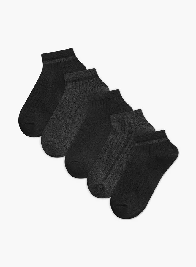 LBL by Shoexpress Textured Ankle Length Socks - Set of 5