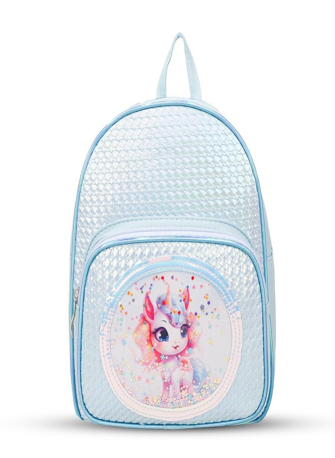 ADSON Holograpgic Mermaid Unicorn Tie Bow Butterfly Sequins Picnic Bag|School Bag|Backpacks for Girls, 3D Cute Schoolbag Bookbag for Kids, Children Bookbag (Unicorn Multi Colour) - Image 1