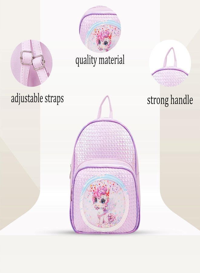 ADSON Holograpgic Mermaid Unicorn Tie Bow Butterfly Sequins Picnic Bag|School Bag|Backpacks for Girls, 3D Cute Schoolbag Bookbag for Kids, Children Bookbag (Unicorn Multi Colour) - Image 5