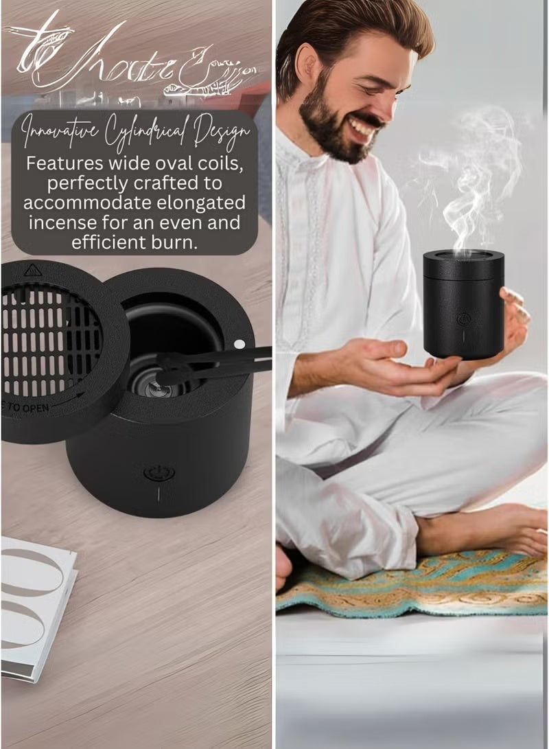 ELTRAZONE Rechargeable Electric Bakhoor Burner Portable USB Incense Burner for Oud Home Car Office Use Long Battery Life Muslim Gift - Image 3