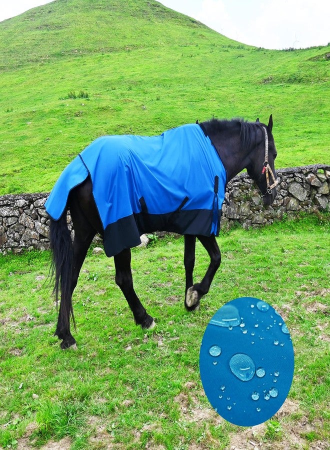 Paloura Adjustable Waterproof Horse Sheet | Horse Blankets for Real Horses|Perfect Rainy Day Protection(80", Blue) - Image 1