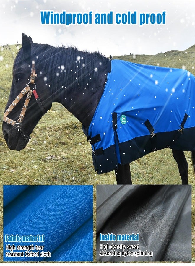 Paloura Adjustable Waterproof Horse Sheet | Horse Blankets for Real Horses|Perfect Rainy Day Protection(80", Blue) - Image 4