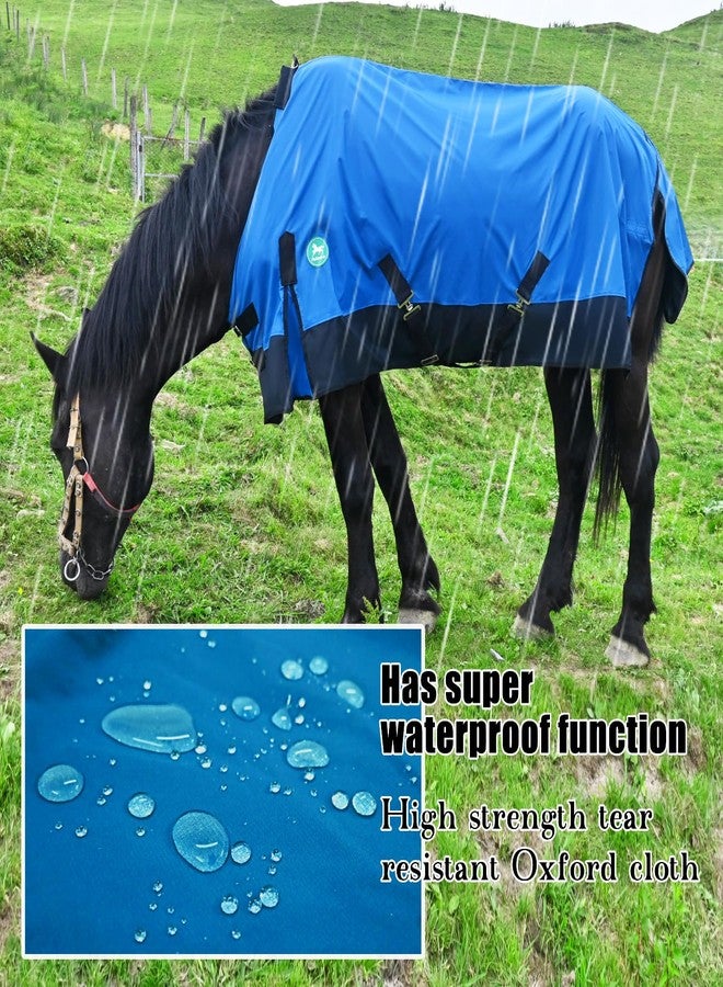 Paloura Adjustable Waterproof Horse Sheet | Horse Blankets for Real Horses|Perfect Rainy Day Protection(80", Blue) - Image 3