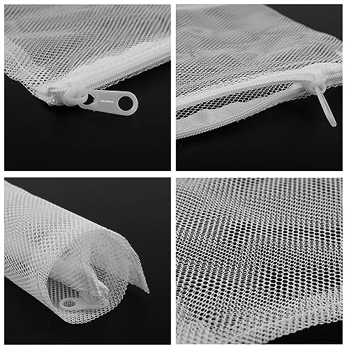 COLOURFUL - Aquarium Filter Media Bags | Mesh Nylon Filter Media Net Bags with Plastic Zipper for Activated Carbon, Ammonia Remover, Ceramic Rings, Bio Balls (Set of 10, White) - Image 2