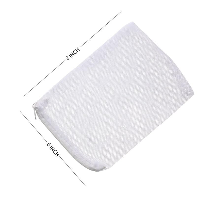 COLOURFUL - Aquarium Filter Media Bags | Mesh Nylon Filter Media Net Bags with Plastic Zipper for Activated Carbon, Ammonia Remover, Ceramic Rings, Bio Balls (Set of 10, White) - Image 3