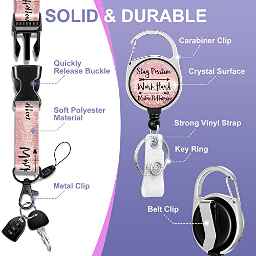 Toykee ID Badge Holder with Lanyard and Retractable Badge Reel Clip, Cute Inspirational Quote Card Name Tag Lanyard Vertical ID Protector Bage Clips for Nurse Nursing Doctor Teacher Student - Image 4