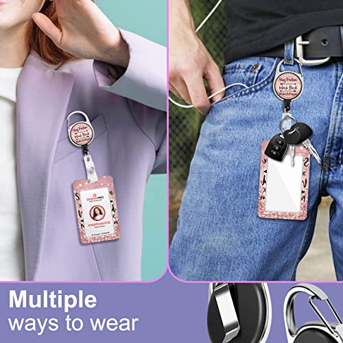 Toykee ID Badge Holder with Lanyard and Retractable Badge Reel Clip, Cute Inspirational Quote Card Name Tag Lanyard Vertical ID Protector Bage Clips for Nurse Nursing Doctor Teacher Student - Image 5