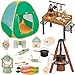Fistone 50pcs Kids Camping Set with Folding Storage Table Tent Includes Projector Flashlight Toddler Toys for Boys with Campfire Pretend Play Camping Set with Food Toy Ideal for Gift - Image 2