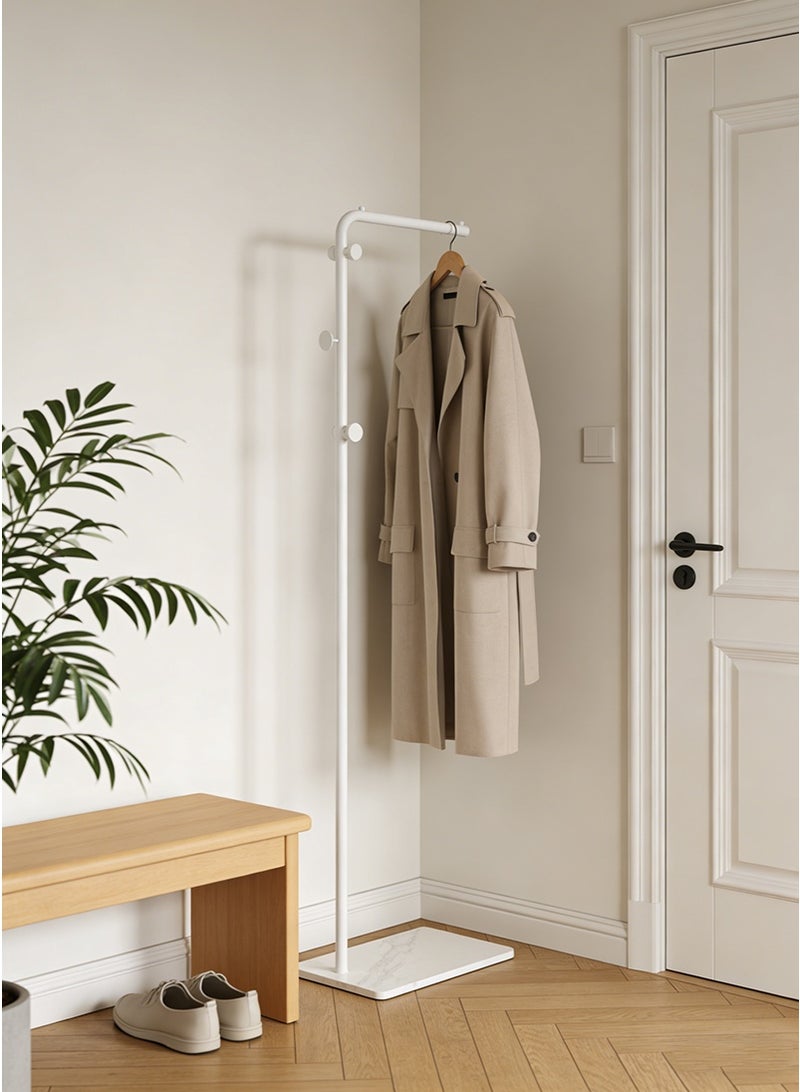 تابيت رف المعطف الحديدي المستقل مع قاعدة الرخام الثقيلة - رف المعطف الحديث الحد الأدنى لغرفة النوم وغرفة المعيشة ، وموقف عرض الملابس القوي متعدد الوظائف (أبيض) - Image 2