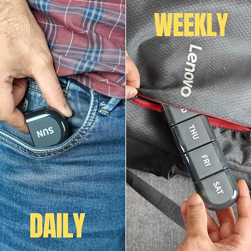 POPCUBE Weekly Pill Organizer Box, Pill Box 7 Day,7 Detachable Portable Daily Pill Case Medicine Organizer with Large Compartment, Travel Pill Container for Supplements. (Black-7 Compartment) - Image 5