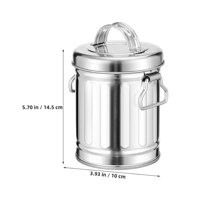 Galvanized Iron Smokeless Ashtray Trash Can With Lid Large Capacity Desktop Bin - Image 3