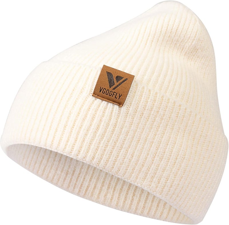 Vgogfly Beanie Men Slouchy Knit Skull Cap Warm Stocking Hats Guys Women Striped Winter Beanie Hat Cuffed Plain Hat - Image 1