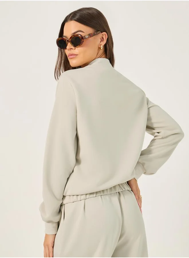 Styli Solid Regular Fit Jacket with Utility Pockets Detail