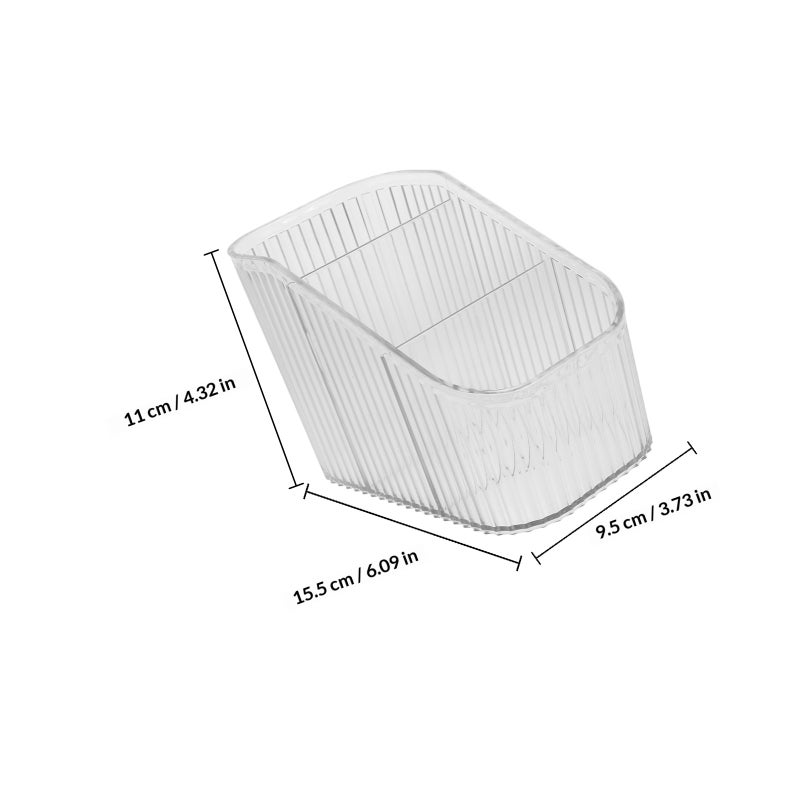 3-Compartment Makeup Organizer Cosmetic Storage Box For Eyelashes And Brushes Space-Saving Vanity Holder Container - Image 2
