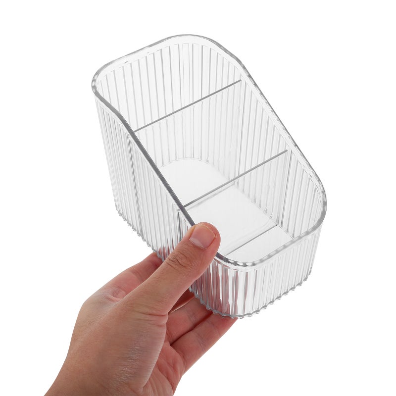 3-Compartment Makeup Organizer Cosmetic Storage Box For Eyelashes And Brushes Space-Saving Vanity Holder Container - Image 3