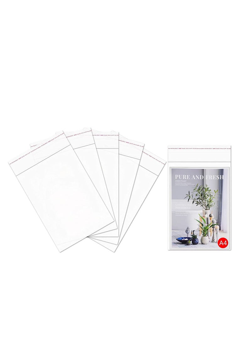 MARKQ - [130 Pieces] Clear Resealable Cellophane Bags 8 x 12 inches | Self-Sealing Poly Bags for Weddings, A1 Cards, Envelopes, Treats, Sweets, Bath Bombs | Plastic Cellophane Bags - Image 1