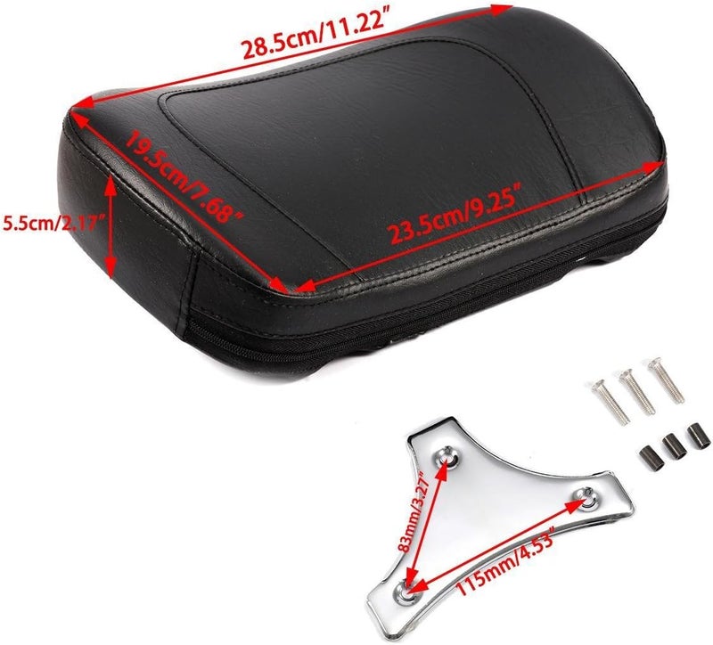 INNOGLOW Motorcycle Chrome Detachable Stealth Sissy Bar Backrest Pad for Harley HD Road King Street Electra Road Glide 2009-2014 - Image 2