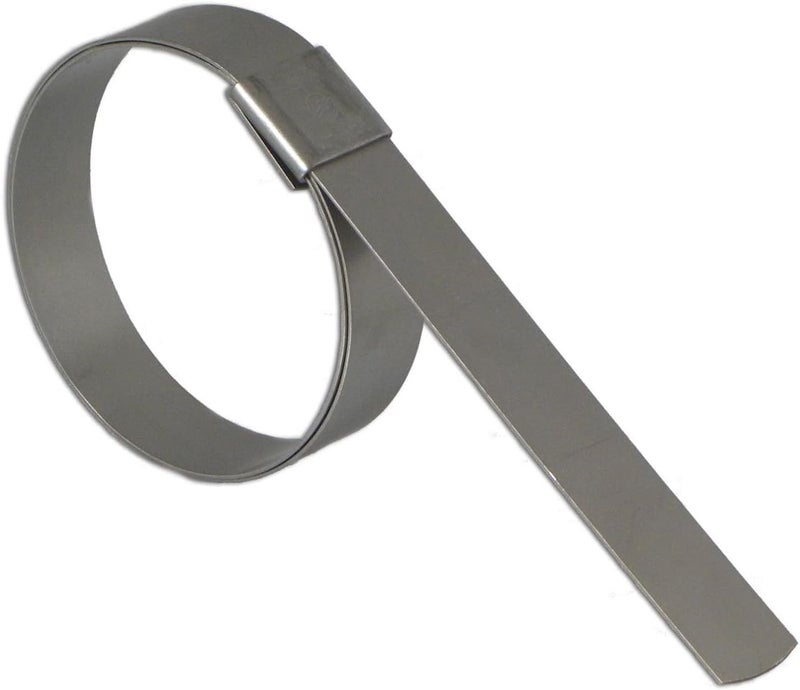 BAND-IT CP1499 5/8" Wide x 0.025" Thick 3-1/2" Diameter, Galvanized Carbon Steel Center Punch Clamp (50 Per Box) - Image 1