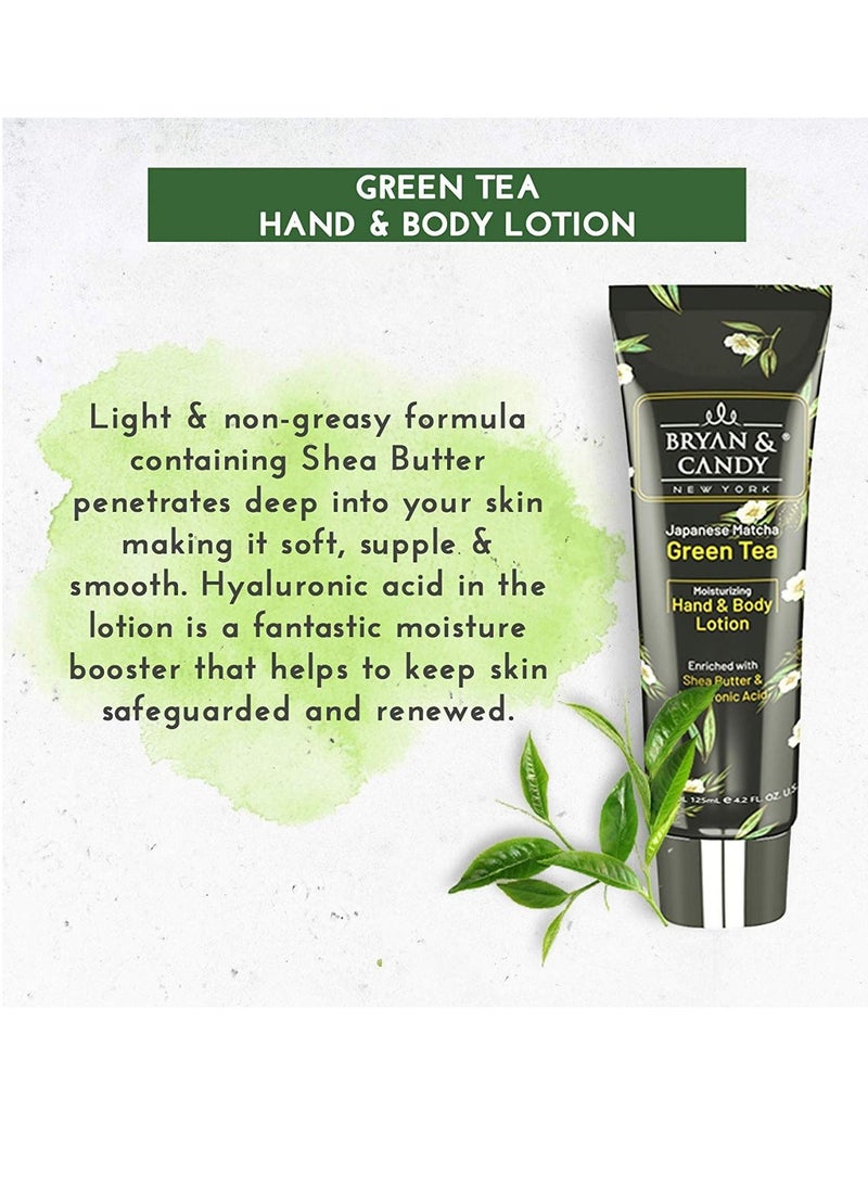 BRYAN & CANDY - Green Tea Bath Tub Gift for Women and Men Complete Home Spa Experience Shower Gel Hand & Body Lotion Sugar Scrub Body Polish - Image 1
