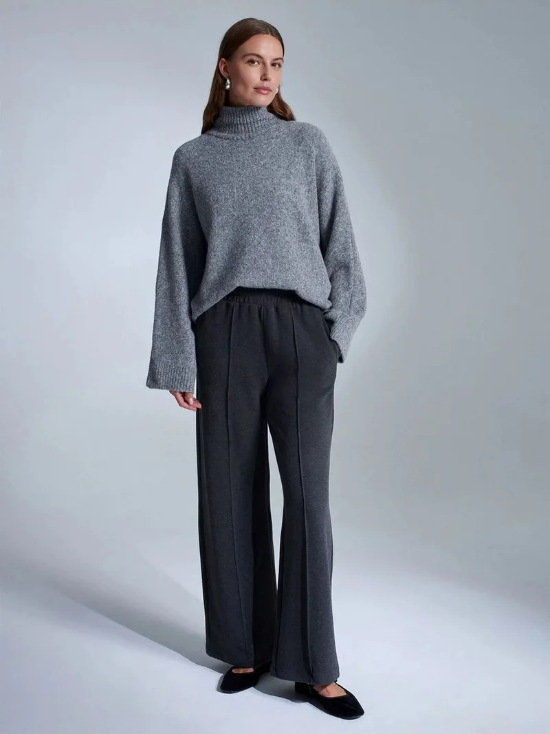 ديلفين Dilvin Women's Wide-Leg Pull-On Trousers